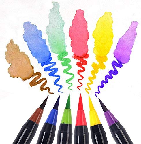 Wholesales 48 Colors Watercolor Brush Marker With 1 Water Brush Pen Set Art Marker Brush Pen For Kids Adults Drawing